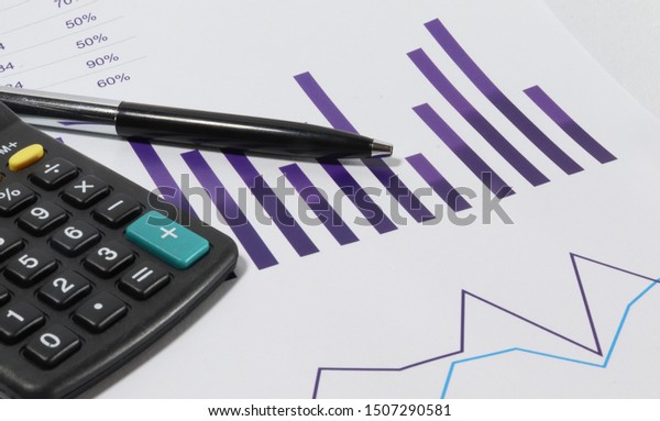 Bar Chart Line Chart Dark Slate Stock Photo Edit Now