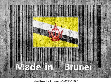 Bar code on concrete Made in Brunei