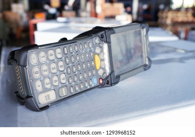 bar code scanner on a cartons boxes on conveyor belt. 