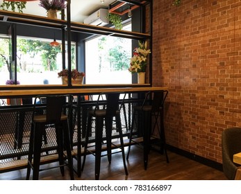 Bar Counter Corner Seats In The Coffee Shop