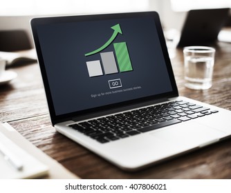 Bar Graph Analysis Increase Growth Concept