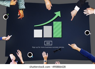 Bar Graph Analysis Increase Growth Concept