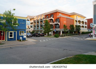 BAR HARBOR, ME -9 AUG 2020- View Of The West Street Hotel, A Boutique Hotel Managed By Opal On The Waterfront In Bar Harbor, Mount Desert Island, Maine, United States.