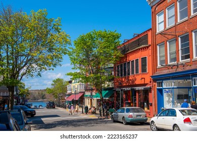 BAR HARBOR, ME, USA - MAY 14, 2022: Acadia Trading Post At 70 Main Street In Historic Town Center Of Bar Harbor, Maine ME, USA.