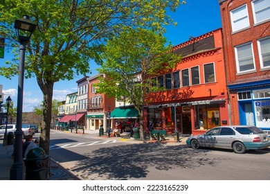 BAR HARBOR, ME, USA - MAY 14, 2022: Acadia Trading Post At 70 Main Street In Historic Town Center Of Bar Harbor, Maine ME, USA.