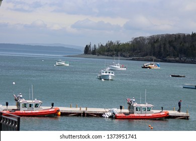 Bar Harbor,Maine USA May 16,2016 U.S Coast Guard At Dock