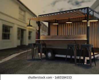 Bar Mobile For Events, Foodtruck Mockup
