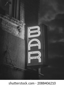 Bar Neon Sign In Williamsburg, Brooklyn