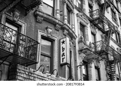 Bar Sign In The East Village, Manhattan, New York City