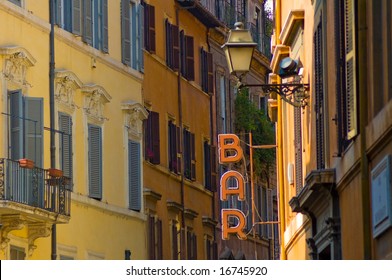 Bar sign in the street of Rome - Powered by Shutterstock