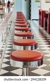 Bar Stool Details In American Diner Restaurant, Shallow DOPF