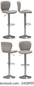Bar stool. Interior element. Isolated from the background. From different angles