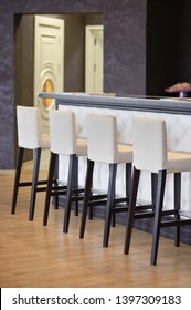 Bar stools behind the restaurant