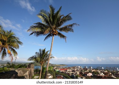 Baracoa, Cuba - Aerial View Of The Town And The Caribbean Sea.