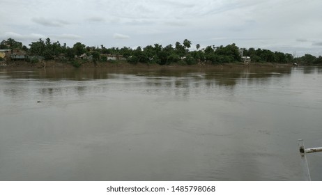 The Barak River Is Flowing Through Silchar Town, Rangpur In Silchar Is Seen On The Other Side.