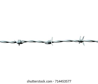 barb wire metal isolated on white background - Shutterstock ID 714453577
