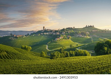 Barbaresco village and Langhe vineyards, Unesco Site, Piedmont, Northern Italy Europe. - Powered by Shutterstock