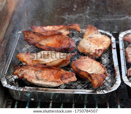 Barbecue or barbeque (informally, BBQ; in Australia barbie) is a cooking method, a grilling device, a style of food, and a name for a meal or gathering at which this style of food is served