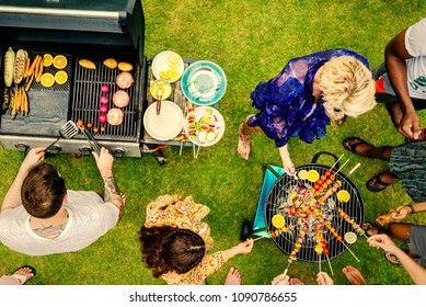 Barbecue dinner at a summer party