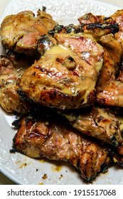 Barbecue Food Honey Mustard Grilled Chicken Thigh Serving Platter