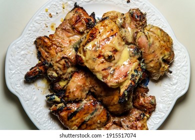 Barbecue Food Honey Mustard Grilled Chicken Thigh Serving Platter