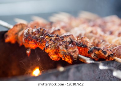 barbecue or fried beef or pork meat