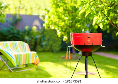 Barbecue Grill On Backyard Party