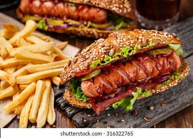 Barbecue Grilled Hot Dog 