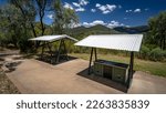 Barbecue and picnic area at Sawn Rocks lookout in Mount Kaputar National Park, NSW, Australia