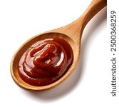 Barbecue Sauce on a Wood Spoon 