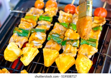 Barbecue Steak And Pineapple Kabobs