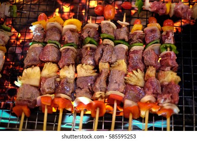 Barbecuebarbqbarbeque Grill Street Food Thailandmarket Pork Stock Photo ...