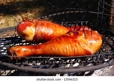 Barbecued Smoked Turkey Legs