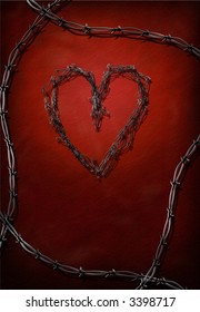 Barbed Wire Heart And Frame