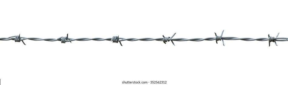 barbed wire isolated on white