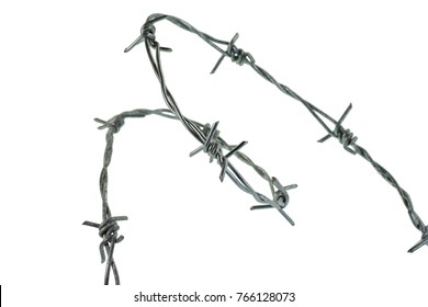 Barbed wire isolated on a white background - Shutterstock ID 766128073