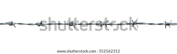 barbed wire isolated on\
white