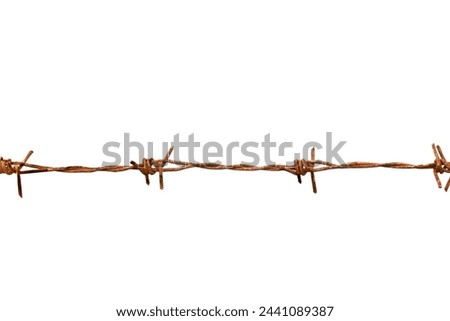 barbed wire, old barbed wire on white background, barbed wire fence, rusty on barbwire older.