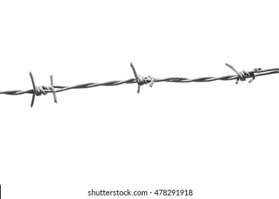 barbed wire on white - Shutterstock ID 478291918