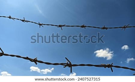Barbed wire and the sky can create a background image or cut out an image.

