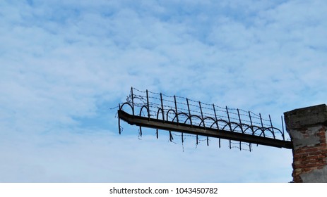 Barbed Wire With Sky, Pawiak Prison, Warsaw, Poland