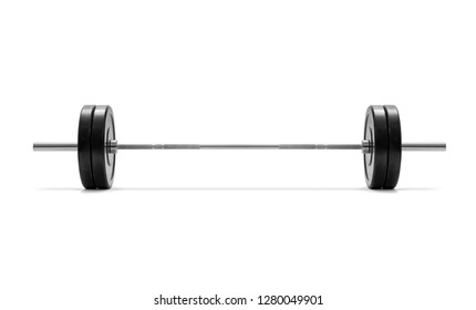Barbell on white background, included clipping path