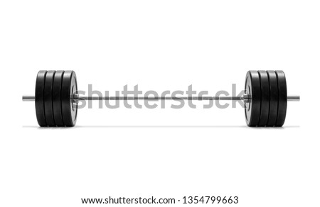 Barbell on white background, including clipping path