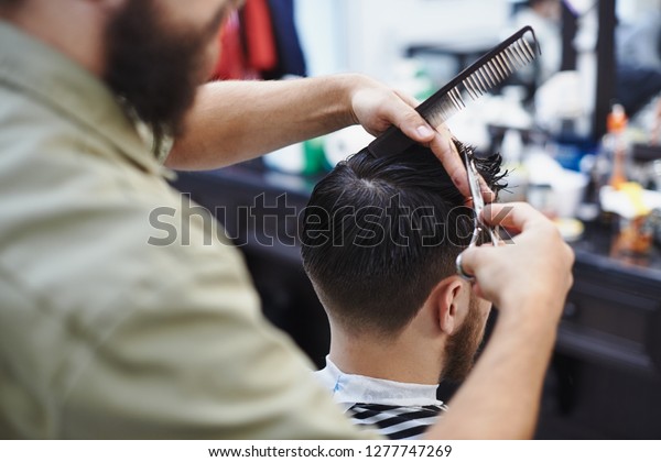 Barber Cutting Hair Clipper Series Barber Stock Photo Edit Now