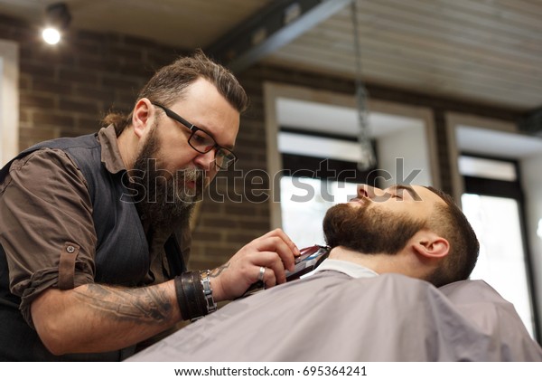 Barber Make Beard Haircut Trimmer Hair Stock Photo Edit Now