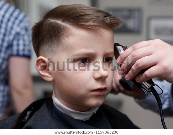 Barber Making Haircut Boy Clipper Royalty Free Stock Image