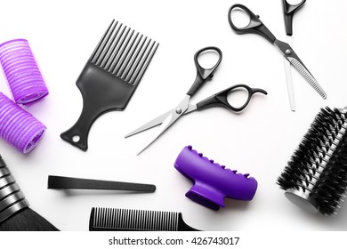 Barber Set With Tools, Isolated On White