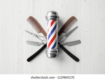 Barber Shop Pole Background Concept