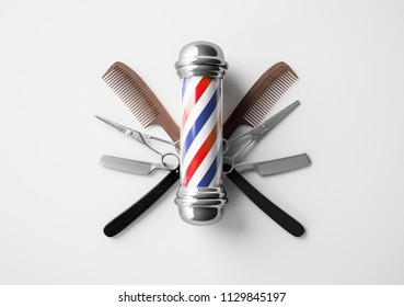 Barber shop pole background concept