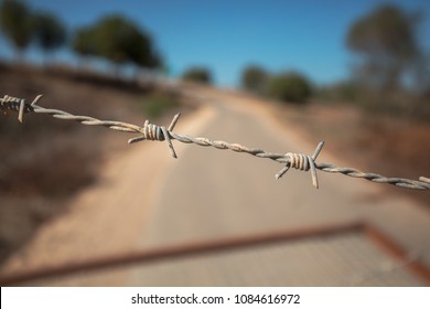 Barbered Wire On The Border With Gaza Sector In Israel